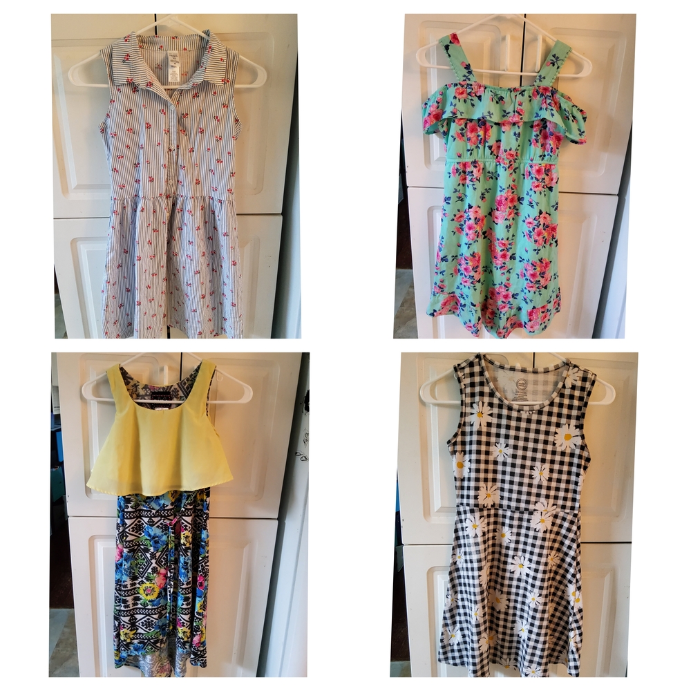 4 Fun Girls Summer Dresses Kids 10-12/L